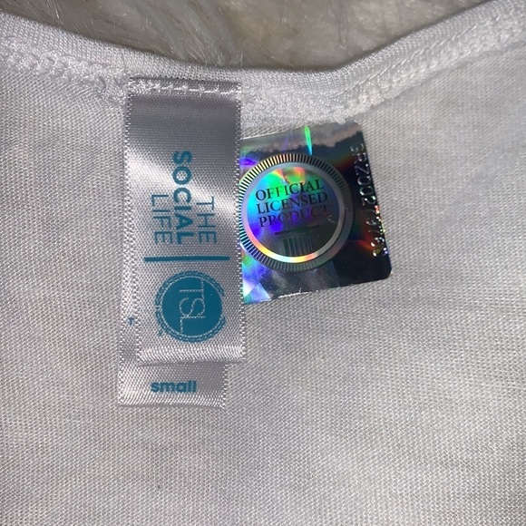 Brand New Never Worn White Pink and Silver Alpha Phi Hear Tank Top Size Small - Picture 3 of 6